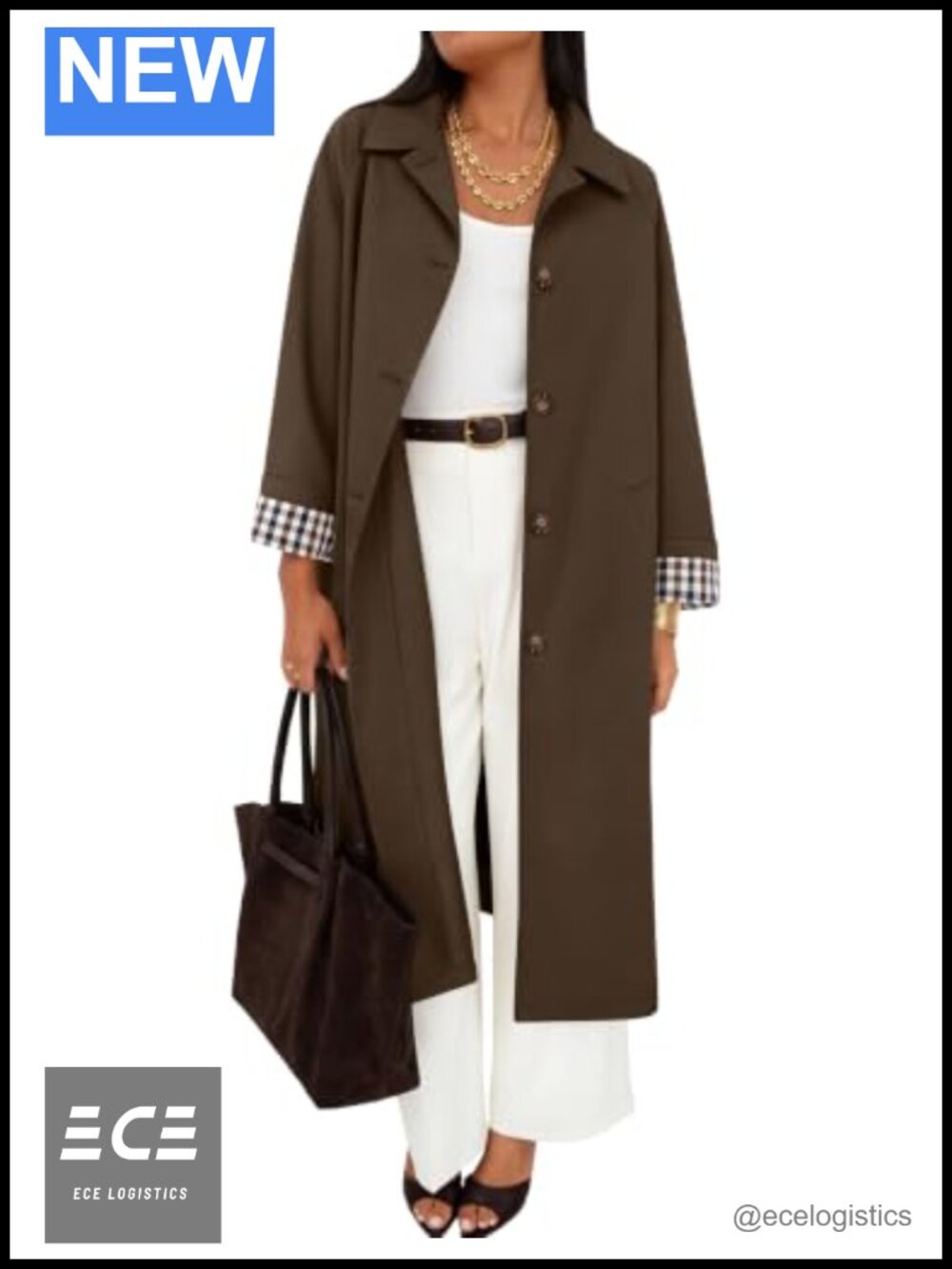Oversized Single Breasted Trench Coat Windproof Fall